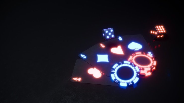 Meja Teen Patti bernuansa neon ungu
